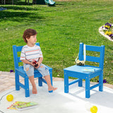 2 Pieces Kids Learning Chair set with Backrest-Blue