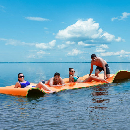 12 x 6 Feet 3 Layer Floating Water Pad-Orange