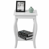 Accent Sofa End Side Table-White