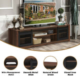 TV Stand Entertainment Center for TV's up to 65 Inch with Adjustable Shelves-Brown