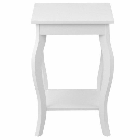 Accent Sofa End Side Table-White