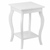 Accent Sofa End Side Table-White