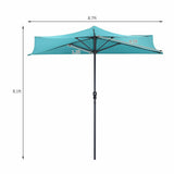 9Ft Patio Bistro Half Round Umbrella -Turquoise