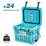 16 Quart 24-Can Capacity Portable Insulated Ice Cooler with 2 Cup Holders-Blue