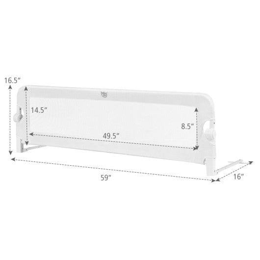 59-Inch Extra Long Bed Rail Guard-White