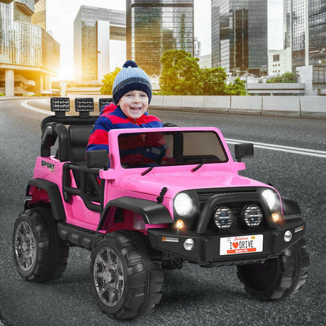 12V 2-Seater Ride on Car Truck with Remote Control and Storage Room-Pink