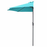 9Ft Patio Bistro Half Round Umbrella -Turquoise