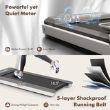 3HP Folding Treadmill with Adjustable Height and APP Control-Silver