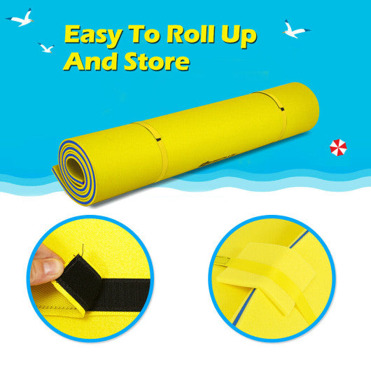 9' x 6' 3 Layer Floating Water Pad Foam Mat -Yellow