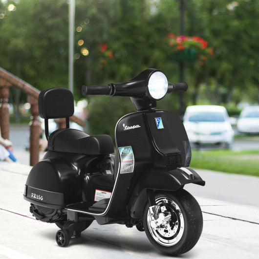 6V Kids Ride On Vespa Scooter Motorcycle for Toddler-Black
