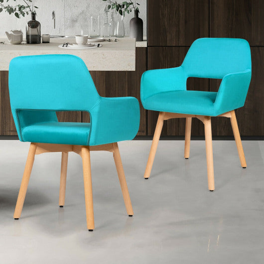 Set of 2 Modern Accent Armchairs-Blue