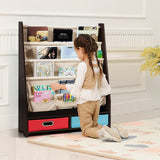 Kids Book and Toys Organizer Shelves-Coffee