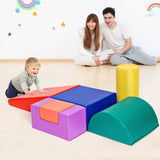 6 Piece Climb Crawl Play Set Indoor Kids  Toddler -Red