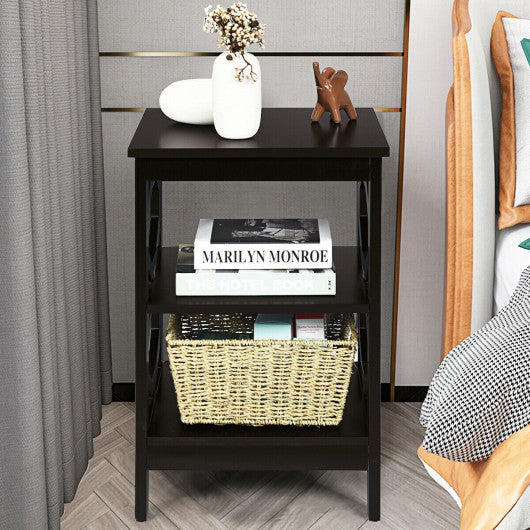 3-tier Nightstand Sofa Side End Accent Table-Coffee