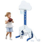 3-in-1 Kids Basketball Hoop Set with Balls-White