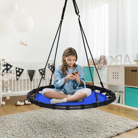 40" Flying Saucer Round Swing Kids Play Set-Blue