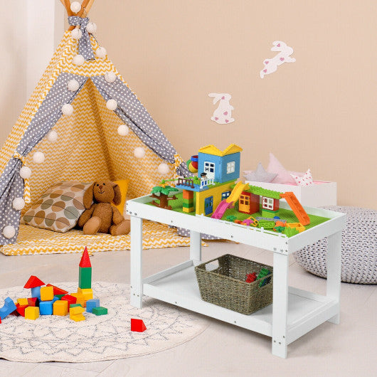 Solid Multifunctional Wood Kids Activity Play Table-White