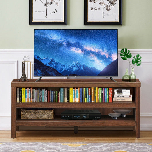 3-Tier TV Stand Console Cabinet for TV's up to 45 Inch with Storage Shelves-Walnut