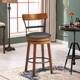 25.5 Inch 360-Degree Bar Swivel Stools with Leather Padded