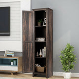 Linen Tower Bathroom Storage Cabinet Tall Slim Side Organizer with Shelf-Walnut