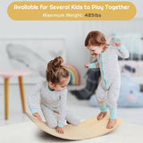 Wooden Wobble Balance Board Kids with Felt Layer-Natural