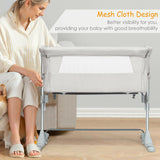 Travel Portable Baby Bed Side Sleeper  Bassinet Crib with Carrying Bag-Beige