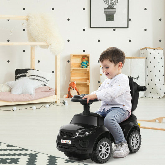 Honey Joy 3 in 1 Ride on Push Car Toddler Stroller Sliding Car with Music-Black
