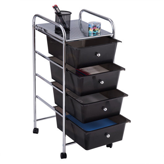 4 Drawers Metal Rolling Storage Cart