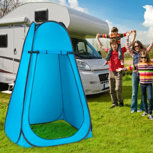 Portable Pop Up Privacy Shower Toilet Changing Room Camping Hiking Tent-Blue