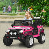 12V Kids Remote Control Electric  Ride On Truck Car with Lights and Music -Pink