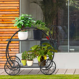 Heavy Duty Metal Flower Cart Plant Stand