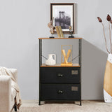 2-Drawer Storage Shelf for Bedroom  Closet  Entryway-Black