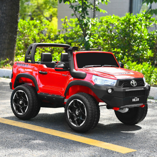 2*12V Licensed Toyota Hilux Ride On Truck Car 2-Seater 4WD with Remote Painted Red