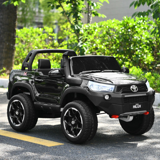 2*12V Licensed Toyota Hilux Ride On Truck Car 2-Seater 4WD with Remote Painted Black