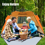 3-4 Person Easy Pop Up Beach Tent UPF 50+ Portable Sun Shelter-Orange