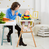 3-in-1 Convertible Wooden High Chair with Cushion-Yellow