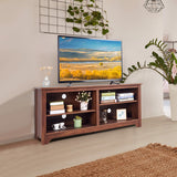 58 Inch Wood TV Stand for TVs up to 65 Inches with 4 Open Storage Shelves