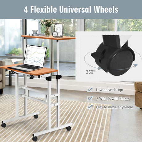 2 in 1 Height Adjustable Sit Standing Computer Desk