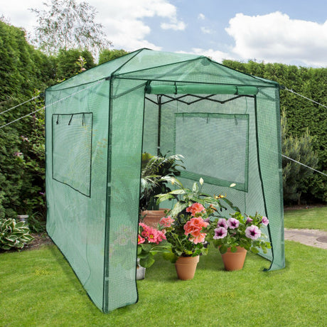 Portable Walk-in Greenhouse  with Window-Green