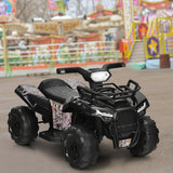 6V Kids ATV Quad Electric Ride On Car with LED Light and MP3-Black