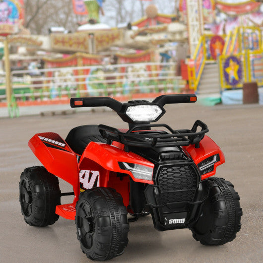 6V Kids ATV Quad Electric Ride On Car with LED Light and MP3-Red