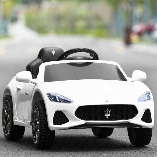 12V Kids Ride-On Car with Remote Control and Lights-White