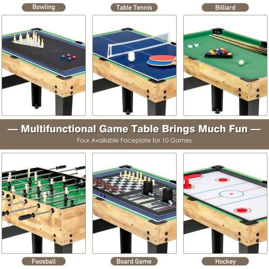 10-in-1 Multi Combo Game Table Set for Home