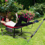 Portable Folding Hammock with Hammock Stand-Red