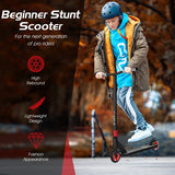 Freestyle Tricks High-End Pro Stunt Scooter with Luminous Aluminum Deck-Red
