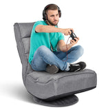 5-Position Folding Floor Gaming Chair-Gray