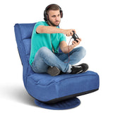 5-Position Folding Floor Gaming Chair-Navy