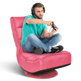 5-Position Folding Floor Gaming Chair-Pink