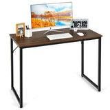 L Shaped Computer Desk and Writing Workstation for Home and Office-Coffee