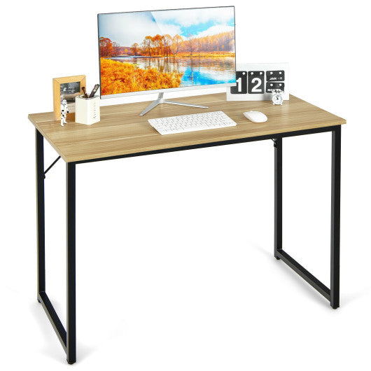 L Shaped Computer Desk and Writing Workstation for Home and Office-Natural